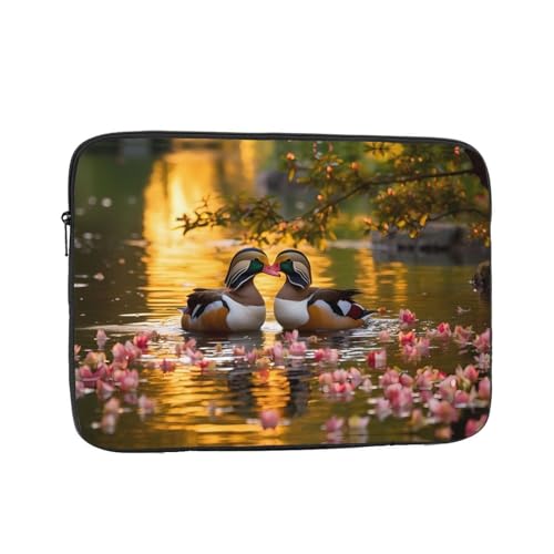 Pair Of Mandarin Ducks Laptop Sleeve Case 15 Inch Suitable For Notebook Computer Tablet Traveling Carrying Simple Case