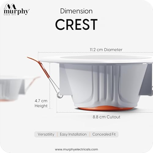 Image of Murphy Crest Premium 9W LED Concealed Down Light | Natural White | Slim Modern False Ceiling Lighting | Suitable for 3-Inch Cutout | 2-Year Warranty | Pack of 4