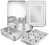6-Piece Bakeware Kitchen Set, P&P CHEF Stainless Steel Bakeware Pans Sets, Including Baking...