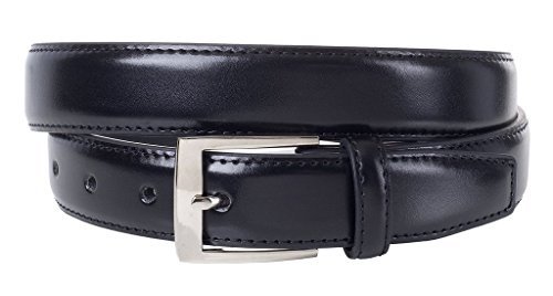 Sportoli Mens Classic Genuine Leather Metal Buckle Uniform Casual or Dress Belt