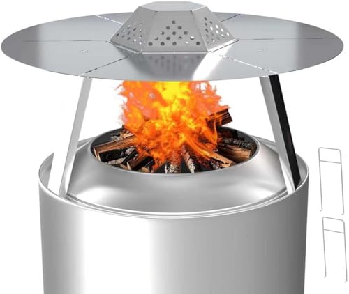 Heat Deflector for Solo Stove Bonfire 19.5", 304 Stainless Steel, Fire Pit Captures Warmth-Magnifies The Heat Radius with Carrying Handle & 3 Legs Accessory