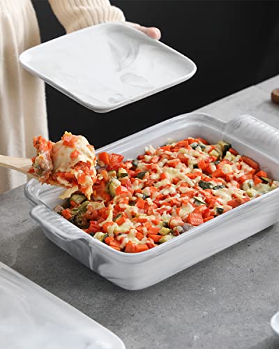 Malacasa BAKE-GREY-B01 Casserole Dish With Lid, 3.4 Quart Baking Dish With Lid, Lasagna Pan Deep Ceramic Bakeware Covered Casserole Dish thumb #6