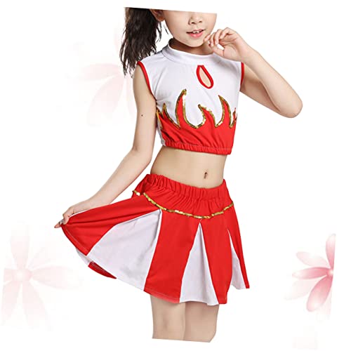 BESPORTBLE 1 Juego Uniforme de porristas de baile trajes de porristas escolares para falda de porristas para ropa de rendimiento disfraz de baile rojo