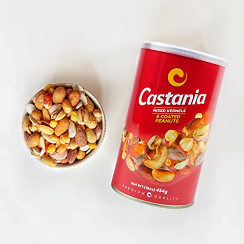Castania Bbq Lebanese Nuts, Mixed Kernels With Kri Kri, Pistachios, Almonds, Cashews, Hazelnuts, & Peanuts, Cholesterol Free! 16Oz #TOP2