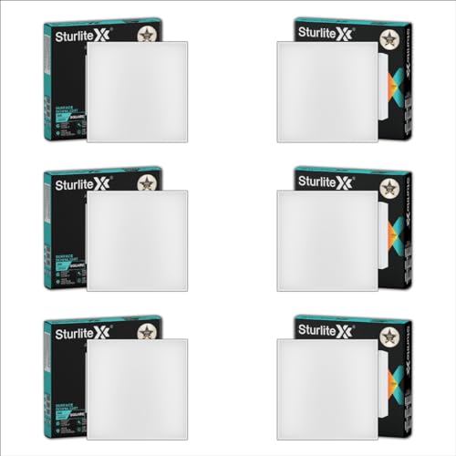 Image of Sturlite Lexxo 8W Square LED Surface Light| 6500k Cool White Color Temperature| 800 Lumens with CRI Tech for Accurate Color Representation - (Pack of 6)