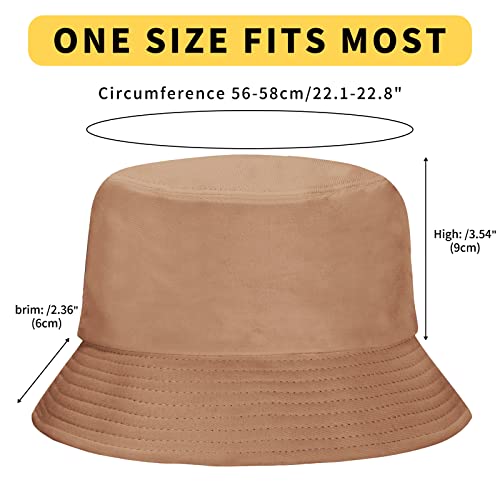 Image of Rosoz 1 & 2 Pack Bucket Hat for Women Men Summer Travel Beach Sun Hat Outdoor Cap Unisex Bucket Hats