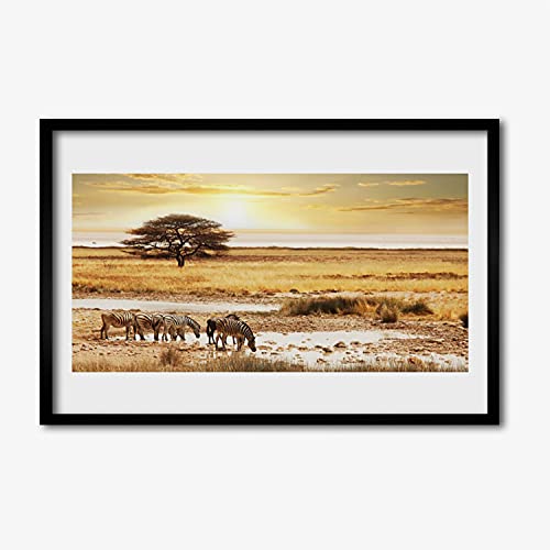 Affiche encadrée 60x40 cm Tulup de paysage de zèbre : la solution pour embellir un mur vide