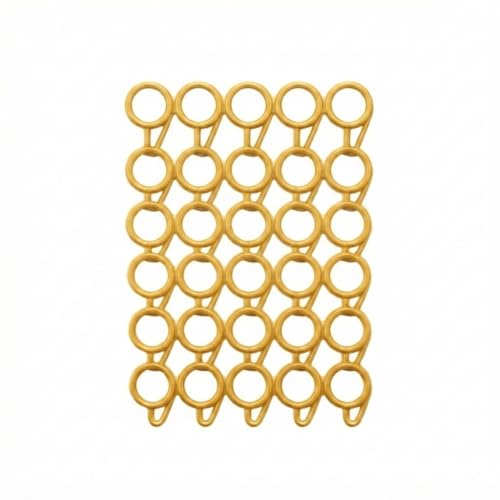 Image of ProKart Premium Plastic Curtain Rings Hook for Windows Curtains, Door Curtains, Bathroom Curtains and Other Multipurpose Usage 1.5 Inch Inner Diameter (Golden Yellow, 12)