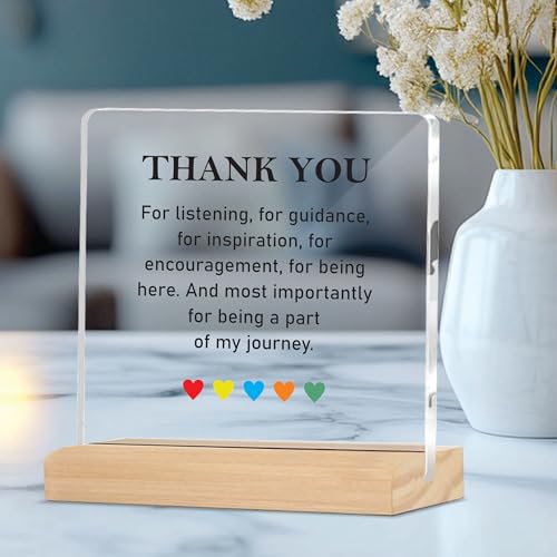 Image of Giftplease Mentor Plaque with Wooden Stand Personalized Gift for Mentor, Coach, Teacher, Appreciation Keepsake, Clear Desk Decor, Inspirational Thank You Gift, Office Table Display MP 72