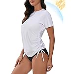 Bonneuitbebe Women's Short Sleeve Rash Guard Shirts UV Protection Swim Shirts UPF 50+ Lightweight Adjustable Tie Swimwear - Image 2