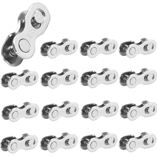 Kettenschloss Fahrrad,16 Paar Fahrrad Kettenverschluss Kettenverschluss-Glied Für 6, 7, 8, 10 Geschwindigkeitskette Fahrrad Ersatzteile, Einfache Montage Ohne Werkzeug, (10 Speed)