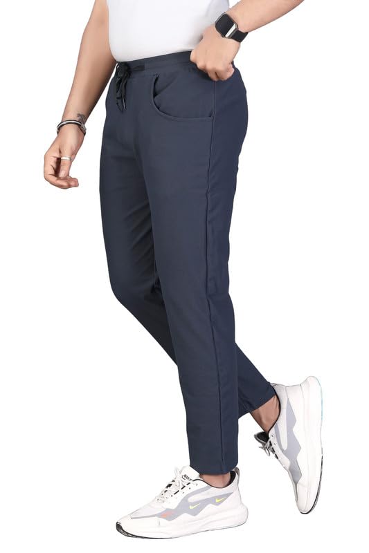 Image of HOODMASTER Men's Polyester Blend Track Pant with Drawstring Classic Style Regular Fit Solid Pattern and Standard Length | Mens Casual Daily Use Track Pants | Soft Fabric Modern Casual Track Pant