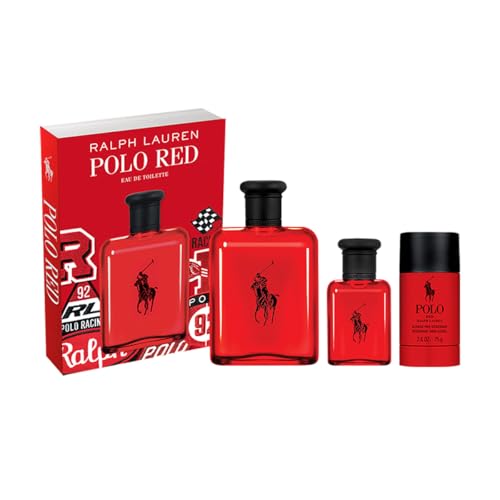 Consejos para Comprar Ralph Lauren Polo Sport los 5 mejores. 45 Ralph Lauren - Set De Regalo Polo Red Eau de Toilette en Versión de 125ml, Versión de 40ml y Desodorante, Fragancia Vibrante y Sensual, 3 piezas