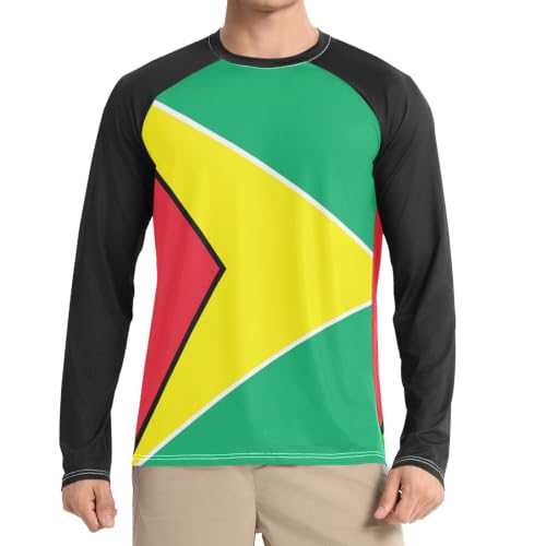 Camiseta de Guyana premium en negro sólido con cuello redondo