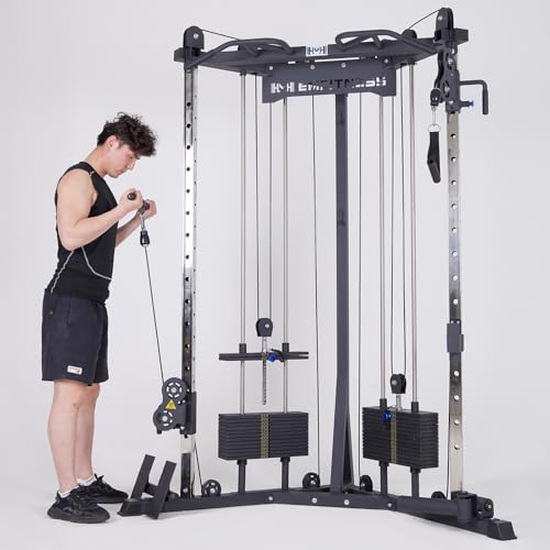 Image of Cable Crossover Exercise Machine for Home & Commercial Gym, Functional Training Center with Dual Weights Stack for Cable Workout