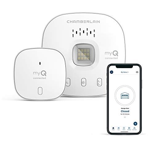 CHAMBERLAIN Smart Garage Control - Wireless Garage Hub and Sensor with Wifi & Bluetooth - Smartphone Controlled, myQ-G0401-ES, White Cover