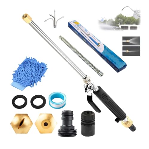 Hydro Nozzle 3000 Psi Hydro Nozzle for Water Hose Pressure Washer High Pressure Washer with 2 Jet and 9''Extension Wand for Car Washing, Garden Cleaning, Patio (Black)