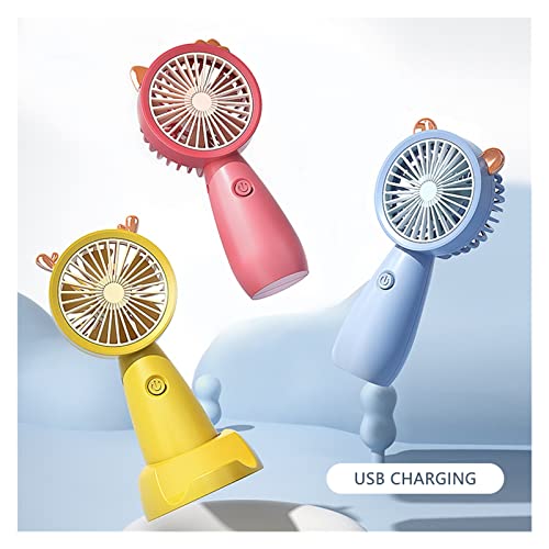Mini ventilateur de table USB rose avec support de téléphone portable - 7