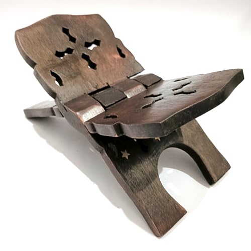Support de livre en bois rustique marron foncé pour lecture confortable - 7
