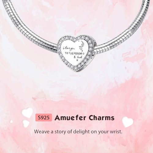 Image of Mothers Day Birthday Number Love Family Friendship Graduation Auntie Grandma Dad Mom Charms for Pandora Bracelets Necklaces, Gifts Women, for Anniversary Valentines Christmas