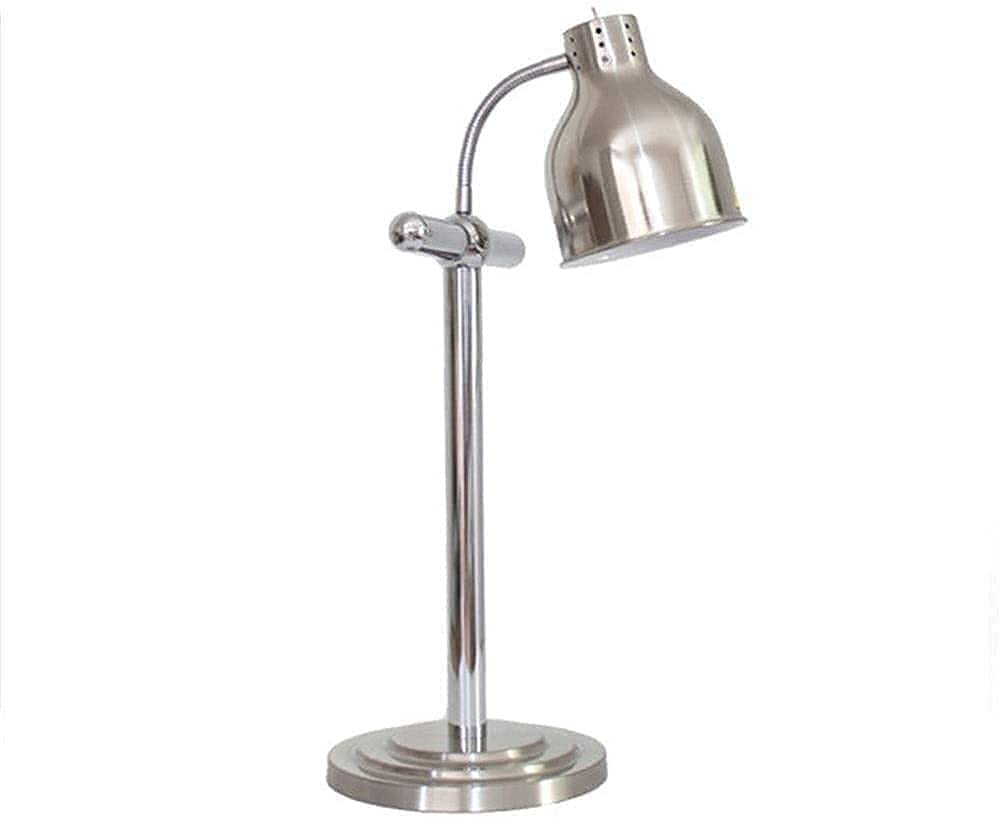 Heat Lamp Food Warmer Buffet Food Warmer Heat Lamp Head Light Unit Desktop Lamp Heating The Thermostatic Station (Silver Steelbase)