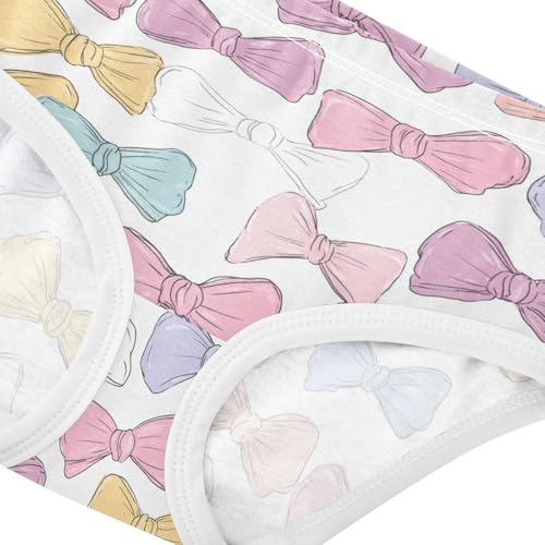 Wusikd Cute Bows (3) Girls' Underwear Cotton Girls Briefs Soft Toddler Underwear 2T4