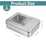 Rairsky Nierdzewne metalowe puszki z pokrywką, przenośne mini pudełko do przechowywania, 12,5 x 9 x 3,5 cm, 2 sztuki, na słodycze i małe przedmioty