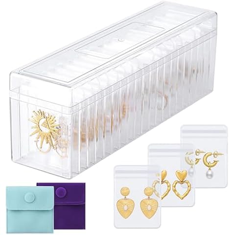 SANMENMO Transparent Acrylic Jewelry Organizer -Clear Acrylic Jewelry Box for Women,Isolate Dust and Air, Anti-Tarnish Jewelry Display Box,Portable Travel Box for Earrings, Necklaces, Rings Cover