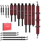 BDSM Bondage Set 9 teiliges Fesseln Sexspielzeug für Paare mit Handfesseln Fußfesseln Oberschenkelgurten Halsband Rückengurt und Verbindern Verstellbares Bondage Set für aufregende Sexspiel