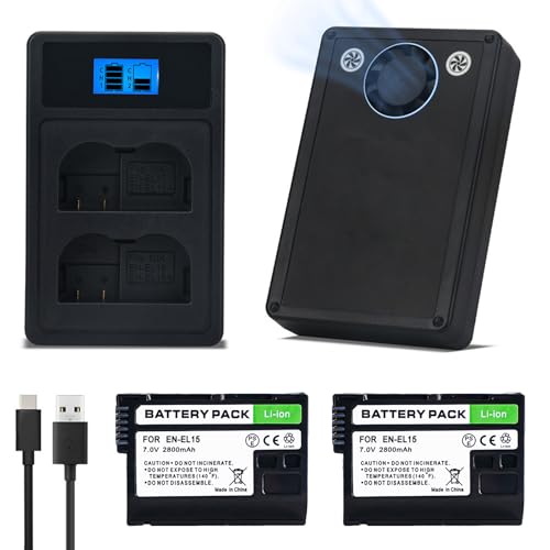 MoriNote EN-EL15a EN-EL15b EN-EL15c �o�b�e���[�ƃf���A�� USB �[�d��Z�b�g�AZf,Z8,Z7,Z7II,Z6,Z6�V,Z5II,Z5,D7500 D7000, D7100,D600, D610, D750,D780 