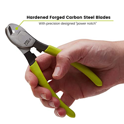 Image of TRUE CABLE Heavy Duty Cable Cutters, Hardened Carbon Steel Wire Cutter, Cuts Copper & Aluminum Up to 1 /0 AWG, Durable Hand Tool for Electricians, Comfortable Grip, Precise Clean Cuts, 1pcs