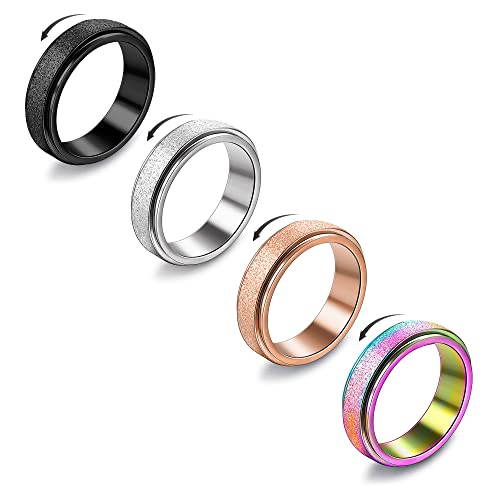 KALVICA 4 Pezzi Spinner Rings per Donna Anello