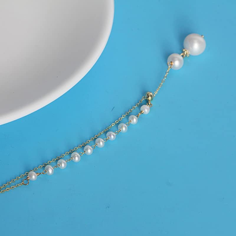 NONNYL 14K Gold Plated Sterling Silver necklace Freshwater Pearl Necklaces for Women, Christmas Gifts for Mom Wife, Anniversary Birthday Jewelry Gifts for Her