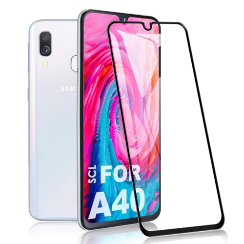 SCL Lot de 2 films protecteurs d'écran en verre trempé pour Samsung Galaxy A50, 3D incurvé