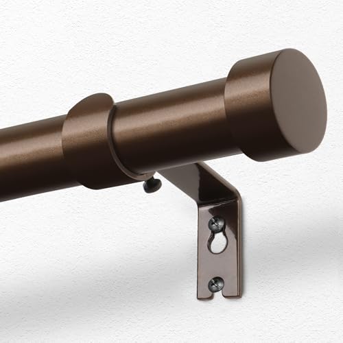 Kamanina Barra Cortinas Bronce 80 A 304 Cm, Barras Para Cortina Extensible Con Remates, 25 Mm De Diámetro Barra De Cortina Juego Ajustable, Decorativa Palos Para Cortinas Para Dormitorio Y Salon
