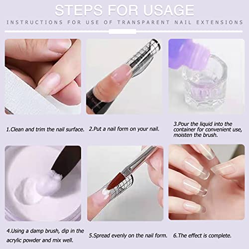 Aijimei Acrylic Powder Acrylic Nail Kit With Professional Liquid Monomer And Acrylic Nail Brush Cleaner,Acrylic Nail Tools Set Nail Extension Acrylic Nail System #TOP6