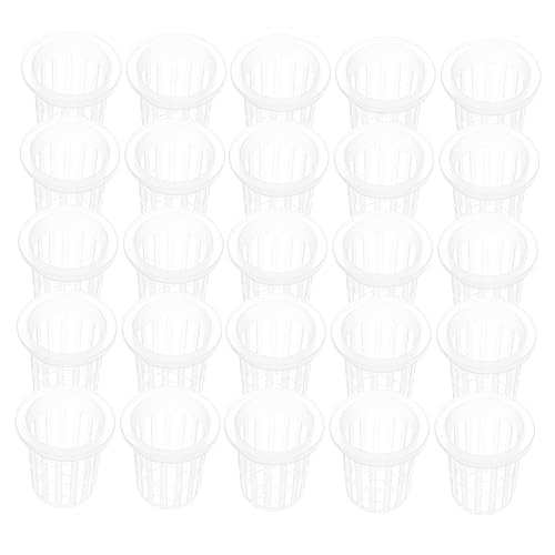 CAXUSD Cestini in Plastica Scanalata Per Vivaio, 50 Pezzi Bordo Largo Per Coltivazione Fuori Suolo, Acquaponica E, Facilitano La Crescita e La Manutenzione Delle Piante