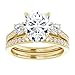 10K/14K/18K Solid Yellow Gold Handmade Engagement Ring, 1CT-3CT Oval Cut Moissanite Solitaire Ring, Diamond Wedding Ring Set for Women/Her, Anniversary/Propose Ring, VVS1 (Main Stone : 3.00 Carat)