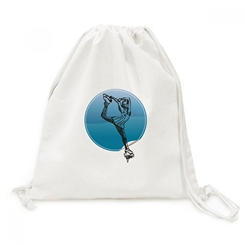 Toile drawstring backpack patinage retro femme au design artistique