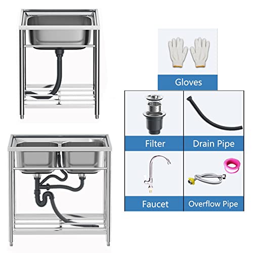 Fregadero de cocina de acero inoxidable 304 para bar lavamanos plata 7