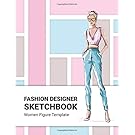 Fashion Designer Sketchbook: 200+ Large Women Figure Template for 8 Different Poses Will Easily Create Your Fashion Styles and Portfolio (Volume 6)(Fashion Designer)