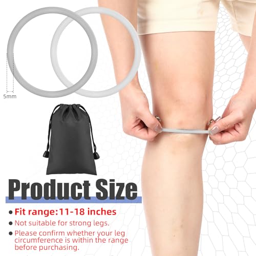Image of Foilswirl Silicone Patella Knee Band for Basketball Patella Tendon Support Knee Pain Running Tendon Brace Support Strap(4,White and Gray,M)
