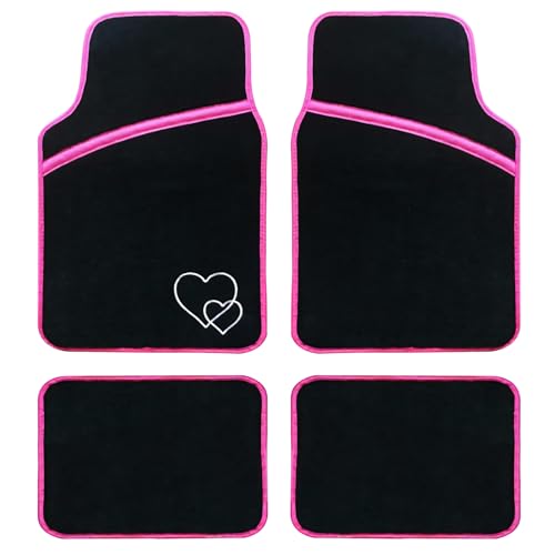Enerfero Alfombrillas Coche,Juego Alfombrillas para Coche Universales Alfombra de Moqueta para Vehículo, Antideslizantes 4...
