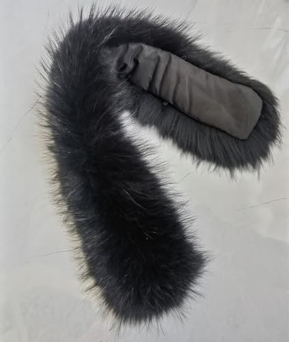 Real animal Collar Women Scarf Raccoon hair Collar Head Hat Men Universal Collar black4