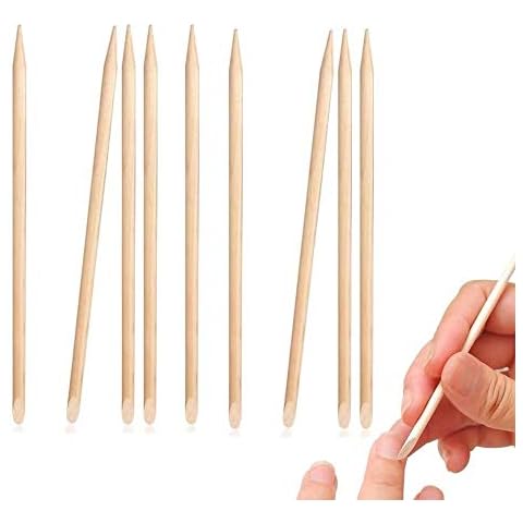 Orange Holz Sticks 200 Stück Nagelhautschieber Nagel Häutchen Stick Doppelseitig Nail Art Maniküre Kunst Pediküre Multifunktional Holzstiften Scratch Art Cover