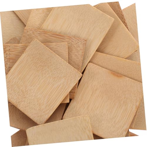 Bandejas cuadradas de bambú 6x6 cm juego 20 piezas miniatura 3