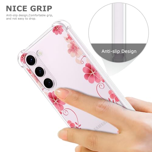 GREATRULY Floral Clear Case for Galaxy S23 for Women/Girls,Pretty Phone Cover for Samsung Galaxy S23,Flower Design Slim Soft Transparent Drop Proof TPU Protective Silicone Bumper Shell,FL-23 by GREATRULY - Used condition - Image 5
