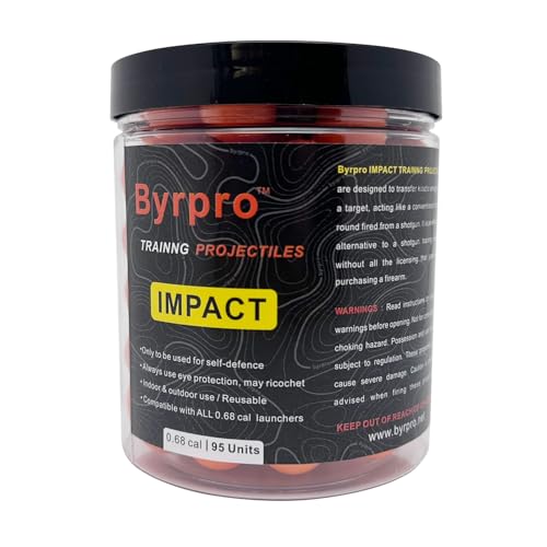 Byrpro Reusable Hard-Solid Plastic Rounds for Training Practice and Self Defense 0.68 Caliber - (95 Count)