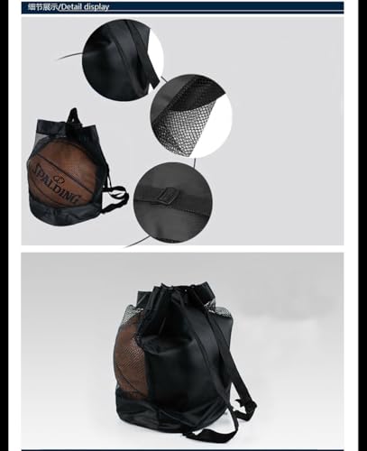 Stylish Basketball Backpack, Large Mesh Equipment Pouch, Adjustable Shoulder Straps,Red3
