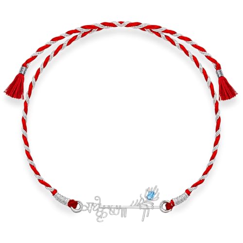 Image of Clara 925 Sterling Silver Rakhi with Roli Chawal for Bhai | Gift for Brother on Rakshabandhan | Men & Boy Bracelet